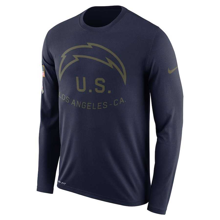 Men's Los Angeles Chargers Nike Salute to Service Sideline Legend Performance Long Sleeve T-Shirt Navy,We sell and wholesale Men's Los Angeles Chargers Nike Salute to Service Sideline Legend Performance Long Sleeve T-Shirt Navy on line form chian!